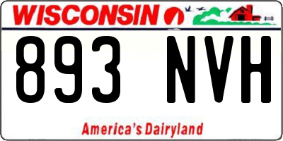 WI license plate 893NVH