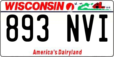 WI license plate 893NVI