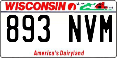 WI license plate 893NVM