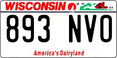 WI license plate 893NVO