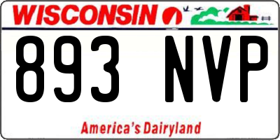 WI license plate 893NVP
