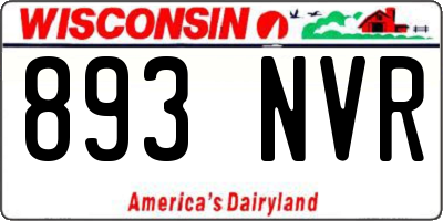 WI license plate 893NVR