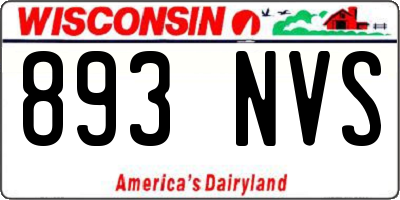 WI license plate 893NVS