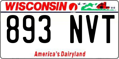 WI license plate 893NVT
