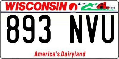 WI license plate 893NVU