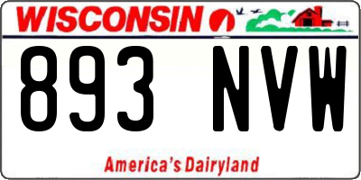 WI license plate 893NVW