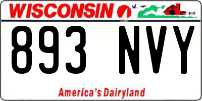 WI license plate 893NVY