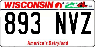 WI license plate 893NVZ