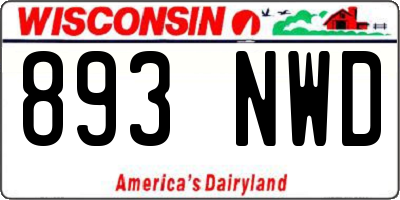 WI license plate 893NWD