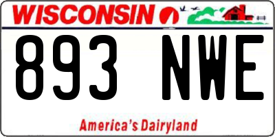 WI license plate 893NWE