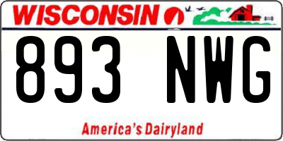 WI license plate 893NWG