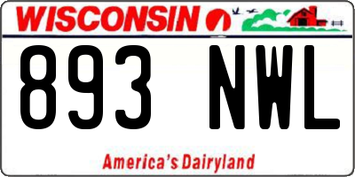 WI license plate 893NWL