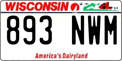 WI license plate 893NWM