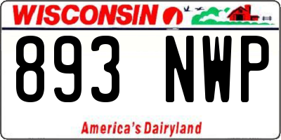 WI license plate 893NWP