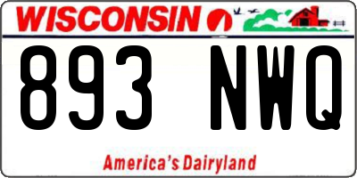 WI license plate 893NWQ