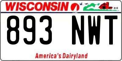 WI license plate 893NWT