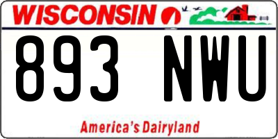 WI license plate 893NWU