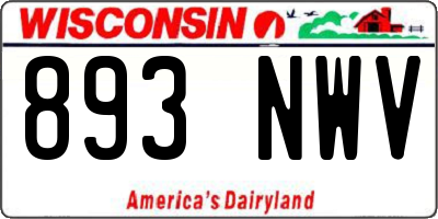 WI license plate 893NWV