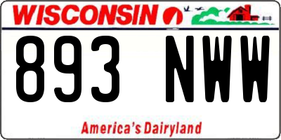 WI license plate 893NWW