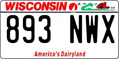 WI license plate 893NWX