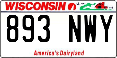 WI license plate 893NWY