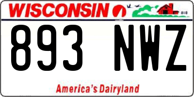 WI license plate 893NWZ