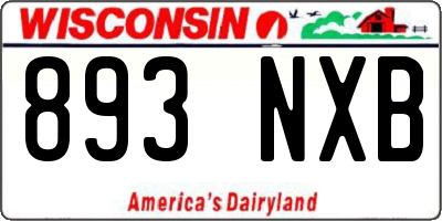 WI license plate 893NXB