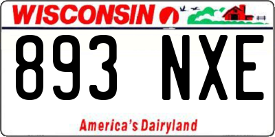 WI license plate 893NXE