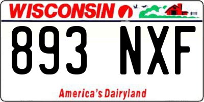 WI license plate 893NXF