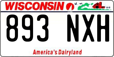 WI license plate 893NXH