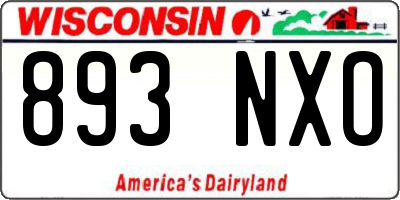 WI license plate 893NXO