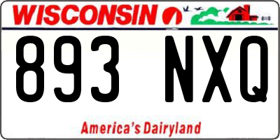 WI license plate 893NXQ
