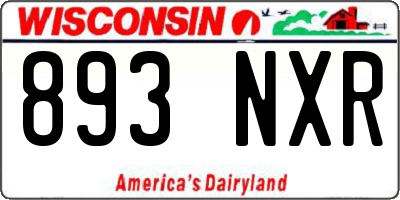 WI license plate 893NXR