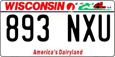 WI license plate 893NXU