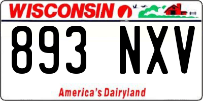 WI license plate 893NXV