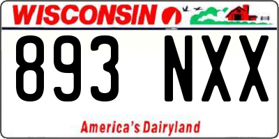 WI license plate 893NXX