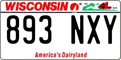 WI license plate 893NXY