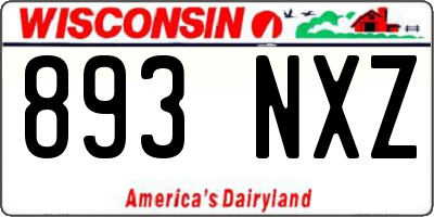 WI license plate 893NXZ