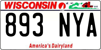 WI license plate 893NYA