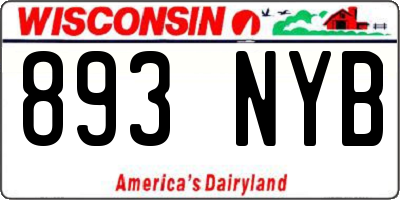 WI license plate 893NYB
