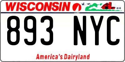 WI license plate 893NYC