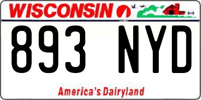 WI license plate 893NYD