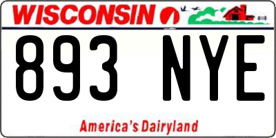 WI license plate 893NYE