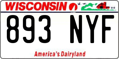 WI license plate 893NYF