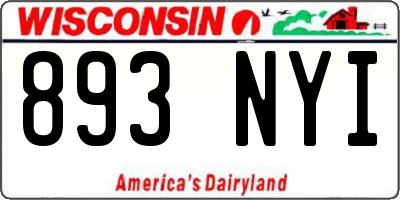 WI license plate 893NYI