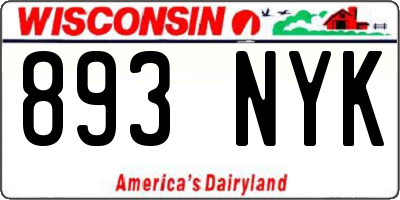 WI license plate 893NYK