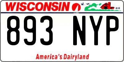 WI license plate 893NYP