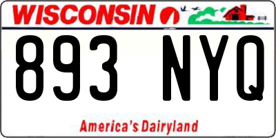 WI license plate 893NYQ