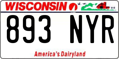 WI license plate 893NYR