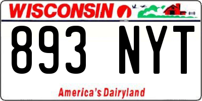 WI license plate 893NYT